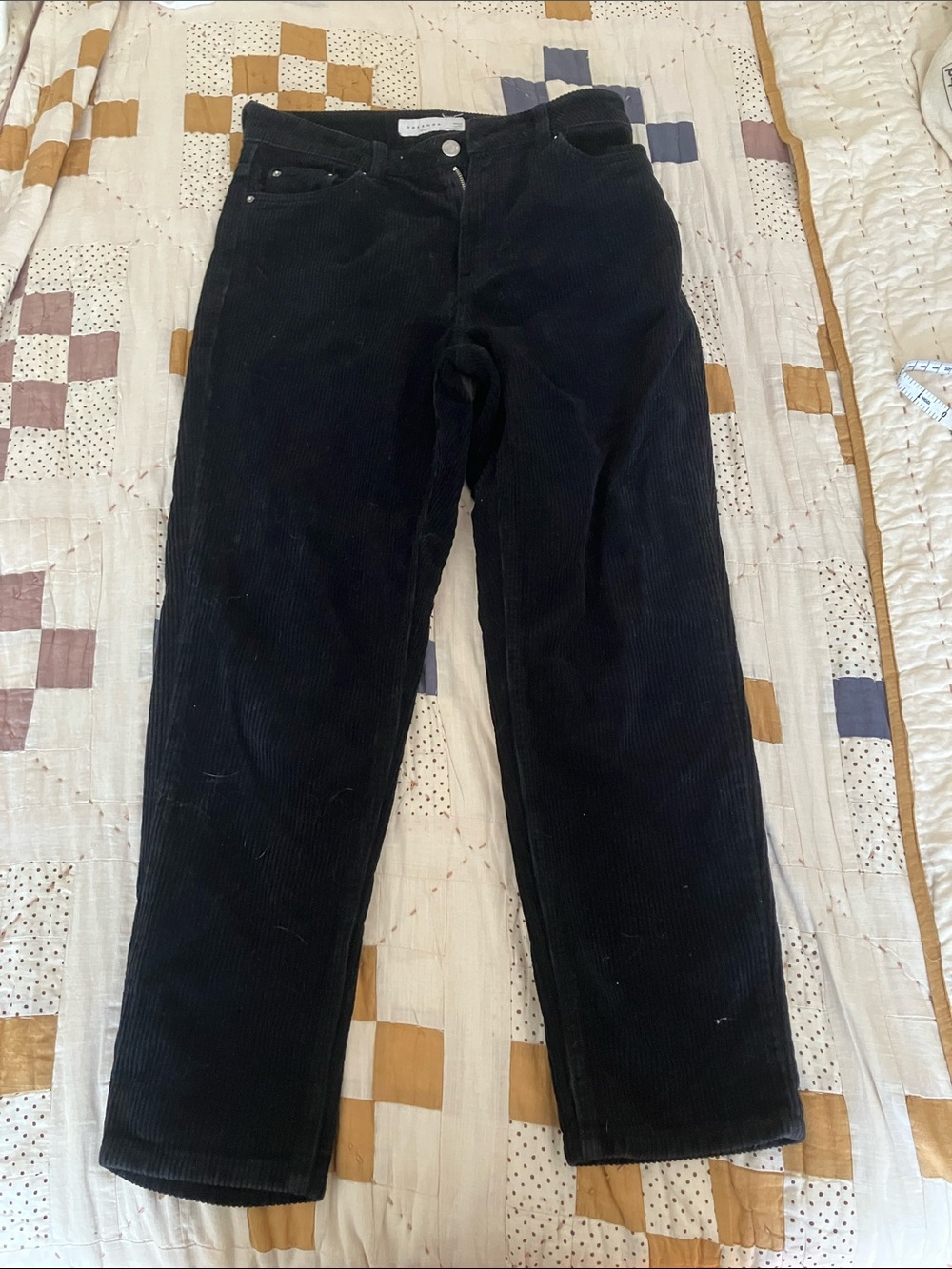 Topshop Black Corduroy Mom Jeans